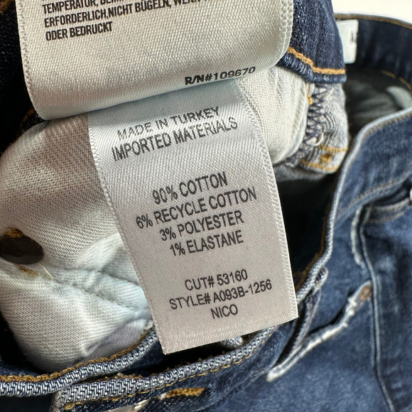 Agolde Jeans Women 27 Blue Nico High Rise Slim Cabana Button Fly Dark Wash Denim - Picture 6 of 13